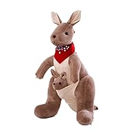 Baby Plush Doll Toys Soothing Comforting Kangaroo Toy Animated Flappy The Kangaroo Mother with Baby Plush Toy for Kids Dark Gray Kangaroo Toy