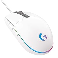 Logitech G102 Light Sync Gaming Mouse with Customizable RGB Lighting, 6 Programmable Buttons, Gaming Grade Sensor, 8 k dpi Tracking,16.8mn Color, Light Weight (White) (Renewed)