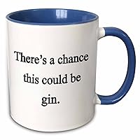 3dRose There’s a Chance This Could be Gin Mug, 1 Count (Pack of 1), Blue