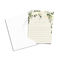 Paper Clever Party Greenery Baptism Invitations with Envelopes, Custom DIY Invite Cards Simply Greenery, 25 Pack