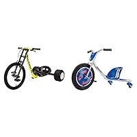 Razor RipRider 360 Caster Trike for Kids Ages 5+ and Razor DXT Drift Trike Yellow, One Size
