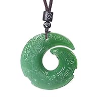 Fashion Green Jade Dragon Jade Pendant Necklace Jewellery Chinese Hand-Carved Relax Women Man Luck Gift