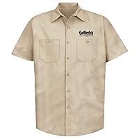 Gas Monkey Garage Short Sleeve Work Shirt - Beige Men's T-Shirt