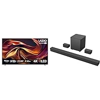 VIZIO 65-inch Quantum Pro 4K QLED 120Hz Smart TV with 1,000 nits Brightness, Dolby Vision & V-Series 5.1 Home Theater Sound Bar with Dolby Audio, Bluetooth, Wireless Subwoofer