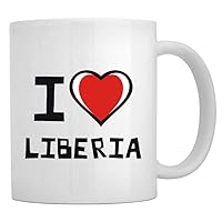 I love Liberia Bicolor Heart Mug 11 ounces ceramic