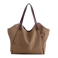 Women Shoulder Handbag Canvas Ladies Purse Top Handle Tote Bag Large Capacity Shopping Work Zipper Tote Bag for Women