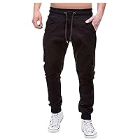 Travel Spring Oversized Slacks Mens Lounges Straight Leg Solid Comfy with Pockets Expandable Waist Cool Lightweight