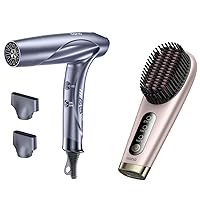 llano Foldable Lightweight Ionic high Speed brushless Hair Dryer and 2024 Cordless Portable Rechargeable Hair Straightener Brush