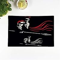 Set of 8 Placemats Greek of Spartan Warrior Color Versions God War Bodybuilder Non-Slip Doily Place Mat for Dining Kitchen Table