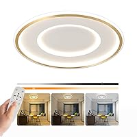 LED Flush Mount Ceiling Light Fixture with Remote Control, 3000K-6500K 3-Color Dimming and Round Modern Simple Lighting for Bedroom Study and Living Room Lighting
