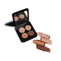 Clean Luxury Cosmetics Natural Pressed Mineral Quad Eyeshadow, Sweet Talk | Pigmented Quad Matte and Shimmer Eyeshadow Palette Compact | Cruelty Free, Paraben Free, Gluten-free