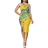 Fashion African Dresses for Women Bazin Riche Patchwork Slim Midi Dress Outfit Party Wear Vestidis