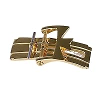 for Vacheron Constantin Watch Accessories Leather Strap Buckle 316L Stainless Steel Folding Double Press Butterfly Buckle 18mm (Color : Gold, Size : 18mm)