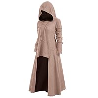 Womens Gothic Punk Asymmetric Hem Long Sleeve Loose Hoodies Dress Cloak Costumes Vintage Sweatshirts Tunic Tops Robe