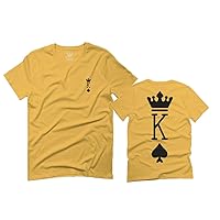 Front and Back King Queen Couple Couples Gift her his mr ms Matching Valentines Wedding for Men T Shirt