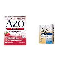 AZO Cranberry Urinary Tract Health, 50 Count Yeast Infection & Vaginal Symptom Relief Tablets, 60 Count