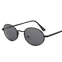 Oval Frame Polarized Men Driving Sunglasses Retro Sports Outdoor Decorative Sunglasses (Color : A, Size : 1)