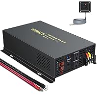 WZRELB 3000W 24VDC 120VAC Pure Sine Wave Power Inverter with 2 AC Outlets Wired Remote Control Car Inverter (RBP-300024WR)