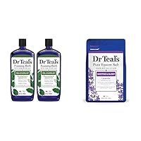 Dr Teal's Eucalyptus & Spearmint Foaming Bath 2-Pack with Lavender Epsom Salt Soak 3 lbs