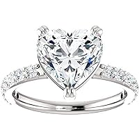 Moissanite Star Moissanite Ring Heart 5.00 CT, Moissanite Engagement Ring/Moissanite Wedding Ring/Moissanite Bridal Ring Set, Sterling Silver Ring, Fancy Jewelry, Perfact for Gifts