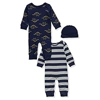 Carter's Baby Boys' 3-Piece Coveralls With Cap Set