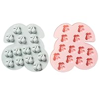 2 Pieces Fruits Cherry Candy Molds Non-stick Silicone Baking Mold for Chocolate, Marshmallow, Jelly, Gummy, Ice Tray, Soap, Cupcake Decoration (Random Color)