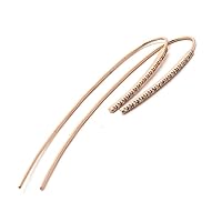 14k Rose Gold Fashion Single Cut Micro Pave Set 0.12 dwt Diamond Earrings
