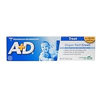 A+D Diaper Rash Cream Zinc Oxide, 4 Oz (Pack of 2)