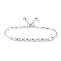 0.25 Cttw Diamond Adjustable Bolo Bracelet In 925 Sterling Silver (H-I/I2-I3)