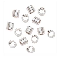 100pcs Adabele Tarnish Resistant 3mm Small Tiny Silver Crimp Tube Loose Beads (Hole Size - 2.2mm) for Jewelry Craft Making BF27-1