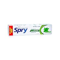 Spry Xylitol Toothpaste 5oz, Fluoride Free Toothpaste Adult and Kids, Teeth Whitening Toothpaste with Xylitol, Natural Breath Freshening, Mouth Moisturizing Ingredients, Spearmint (Pack of 3)