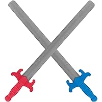 Liberty Imports 2 PCS Giant Foam Swords, Large 1:1 Scale Strong Toy Weapons, Kids Medieval Warrior Knights Pretend Play Safe Fighting Set - Red vs Blue (30 Inches)