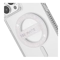 Case-Mate Magnetic Phone Grip [Loop Grip] - Removable Magnetic Phone Grip Holder For Hand - Soft Ultra Thin Collapsible MagSafe Phone Grip for iPhone 15 Pro Max /14 Pro Max /13 Pro Max - White Sparkle