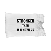 Endometriosis Pillowcase Awareness Survivor Gift Idea for Hope Cure Inspiration Bed Body Pillow Cover Case Stronger Than