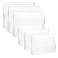Clear Toiletry bags, PEVA Material Leakproof Zipper Bags, Security Approved Travel Makeup Cosmetic Bags for Women Men 6 Pack