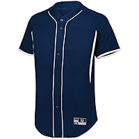 Holloway Game7 Full-Button Baseball Jersey S Navy/White
