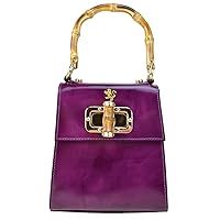 Pratesi Leather Bag for Women Castalia R298/22 in cow leather - Radica Violet Made in Italy