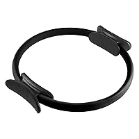 NuFit Pilates Ring Fitness Circle, Best Home Workout Equipment for Thigh/Legs, Arms and Core, Pilates Reformer Ring for Men and Women, 15” Black Ring Master