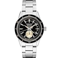 SEIKO Men's Black Dial Silver Stainless Steel Band Presage Automatic Watch