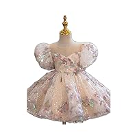 Kids Little Girls' Dress Sequin A Line Dress Party Daily Ruched Pink Knee-Length