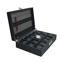 Dama Stile SKH67 Handmade NavyBlue Watch Box, 15 lot, 22 metal hook for bracelet, encrypted watch box