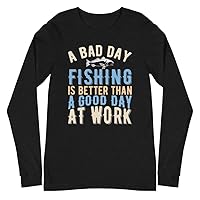 Funny Fishing Design A Bad Day Fishing Long Sleeve Shirt