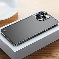 Metal Frame Translucent Frosted Acrylic Back Plate Case for iPhone 15 14 Plus 11 12 13 Pro Max with Lens Protective Back Covers,Black,for iPhone 11pro