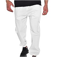 Men's Lightweight Cargo Pants Baggy Jogger Pants Solid Multi Pocket Outdoor Sweatpants Track Pant Hiking Trousers