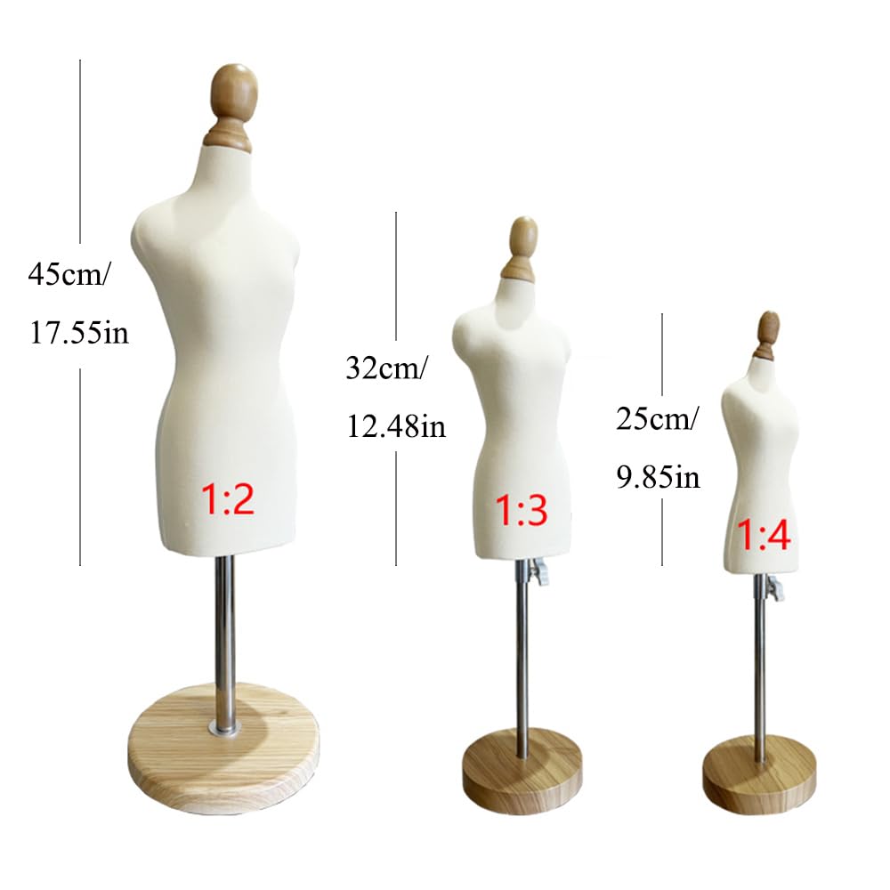 Small Desk-Sized Tailor Cutting Student Teaching Sewing Clothing Display Stand Female Mannequin Mini Figure Model Props (1/2)