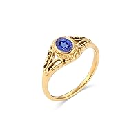 10K/14K/18K Gold Oval Cut Gemstone Filigree Rings for Women Vintage Filigree Statement Ring Art Deco Filigree Promise Ring Bohemian Filigree Ring for Wife Her