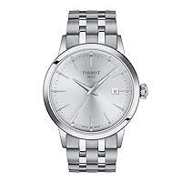 Tissot Mens Classic Dream 316L Stainless Steel case Quartz Watch, Grey, Stainless Steel, 22 (T1294101103100)