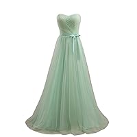Women's Charming Sweetheart Long Tulle Party Prom Dresses
