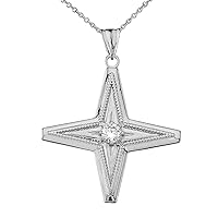 STAR OF BETHLEHEM PENDANT NECKLACE IN STERLING SILVER - Pendant/Necklace Option: Pendant With 16
