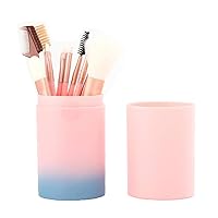 12 Pcs Professional Makeup Brush Set with Round Holder Portable Cosmetic Brushes for Powder Foundation, Eyeshadow, Eyeliner, Lip Beauty Tool